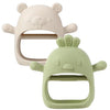 2 Pack Baby Teether Toy, BPA Free Silicone Mitten Glove Teether for Sucking Needs, Baby Teething Toys 0-3-6-12 Months, Hand Pacifier Chew Toys