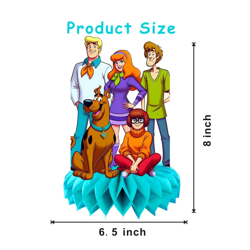 8Pcs Scooby Dog Honeycomb Table Centerpiece Scooby Dog Birthday Party Supplies Table Decorations for Kids Party Decorations