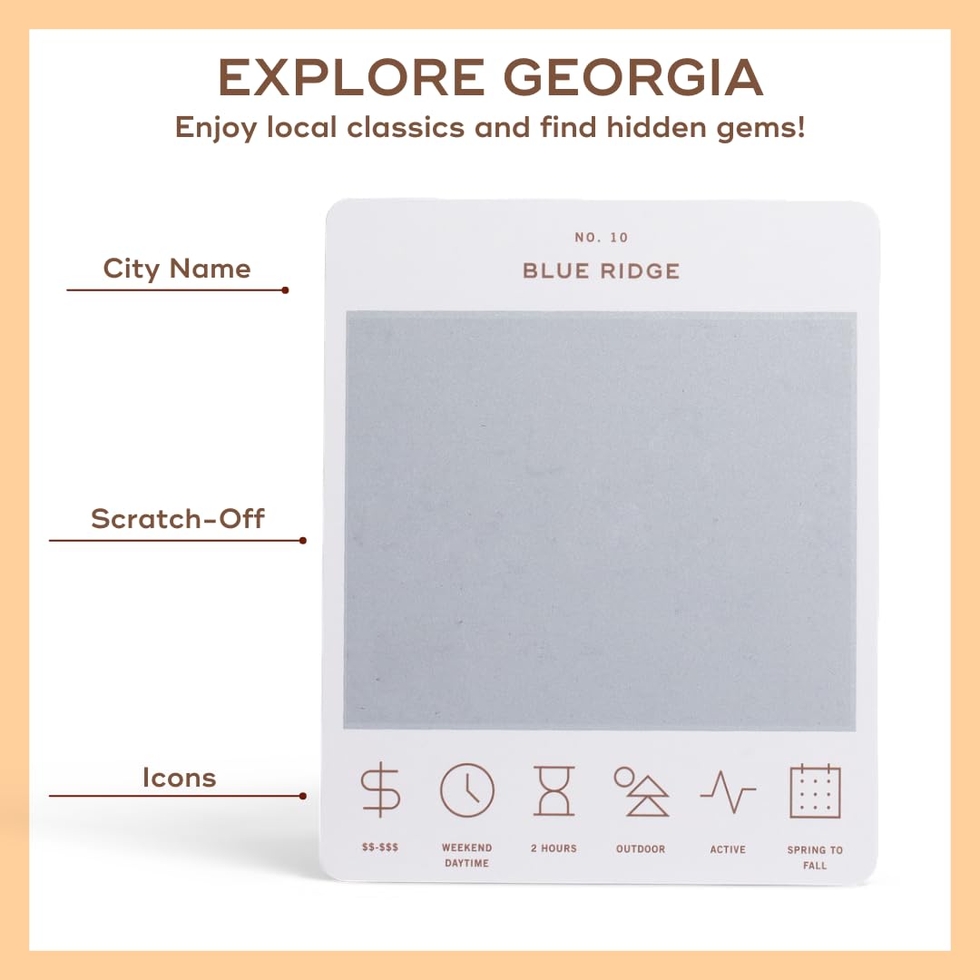 Reach International Outfitters Georgia Adventure Bucket List: 50 Scratch-Off Cards for Outdoor Activities, Tourist Attractions, and Road Trips