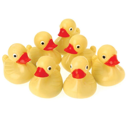 Yellow 3" Duck Pond Floaters (12 Pack) Hard Plastic Weighted Duckies.