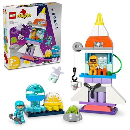 LEGO DUPLO 3 in 1 Space Shuttle Adventure Toddler Building Toys - Space Toys for Boys & Girls, Ages 3+ Years - Gift for Christmas - Learning & Pretend
