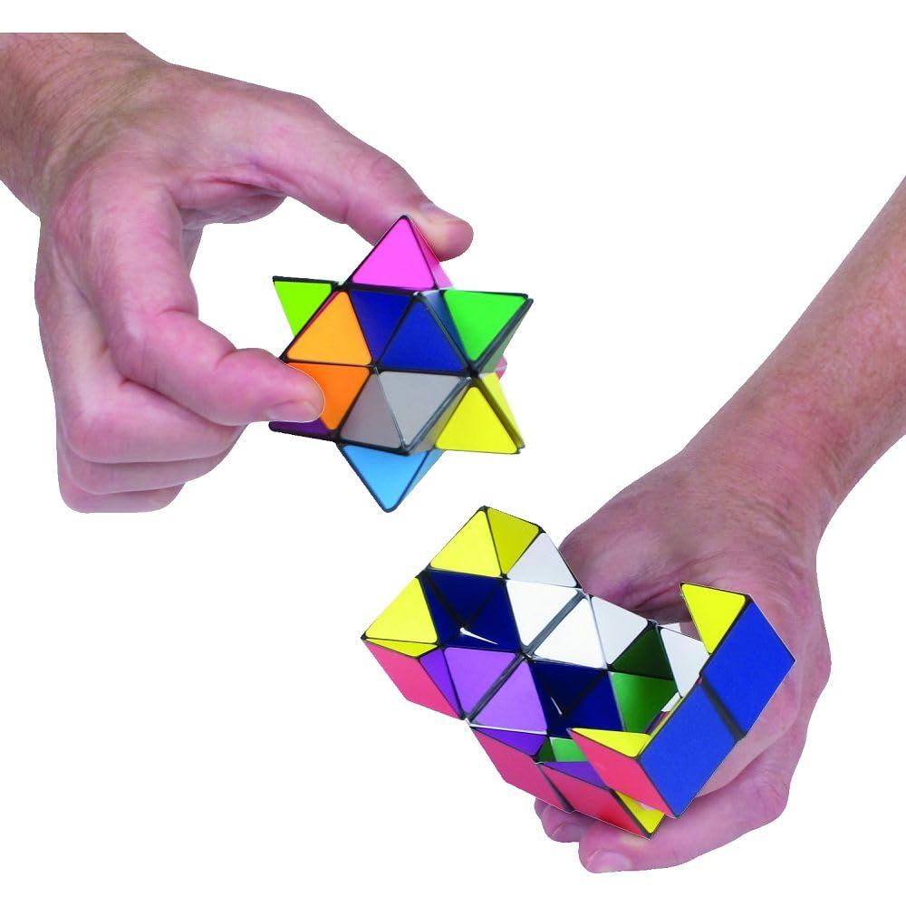 California Creations The Amazing Star Cube: 2 Piece Transforming Geometric Puzzle - Solve The Cube To Find The Hidden Star