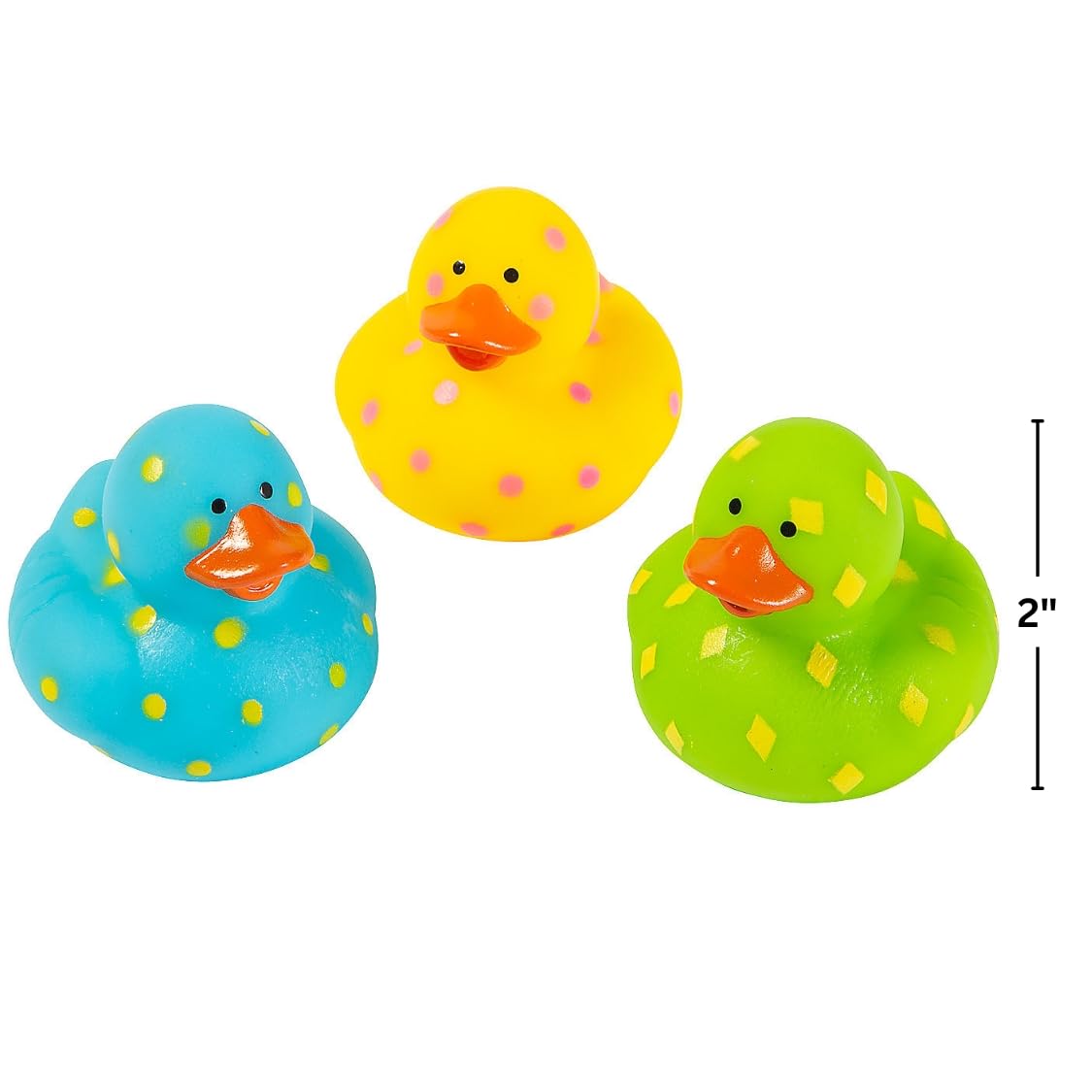 Fun Express Bright Pattern Rubber Duckies - Toys - 12 Pieces