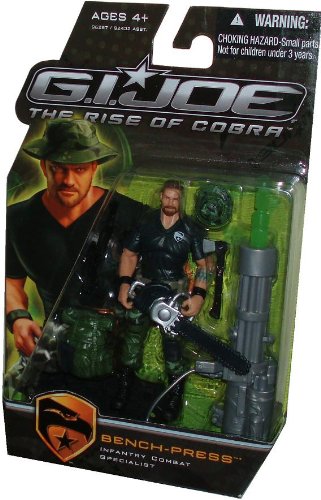 GI Joe Movie Series "The Rise of Cobra" Exclusive 4 Inch Tall Action Figure - Infantry Combat Specialist Bench-Press with Backpack, Booney Hat
