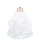 E-TING Handmade Wedding Evening Party Dress Clothes Gown Veil for Dolls (White)