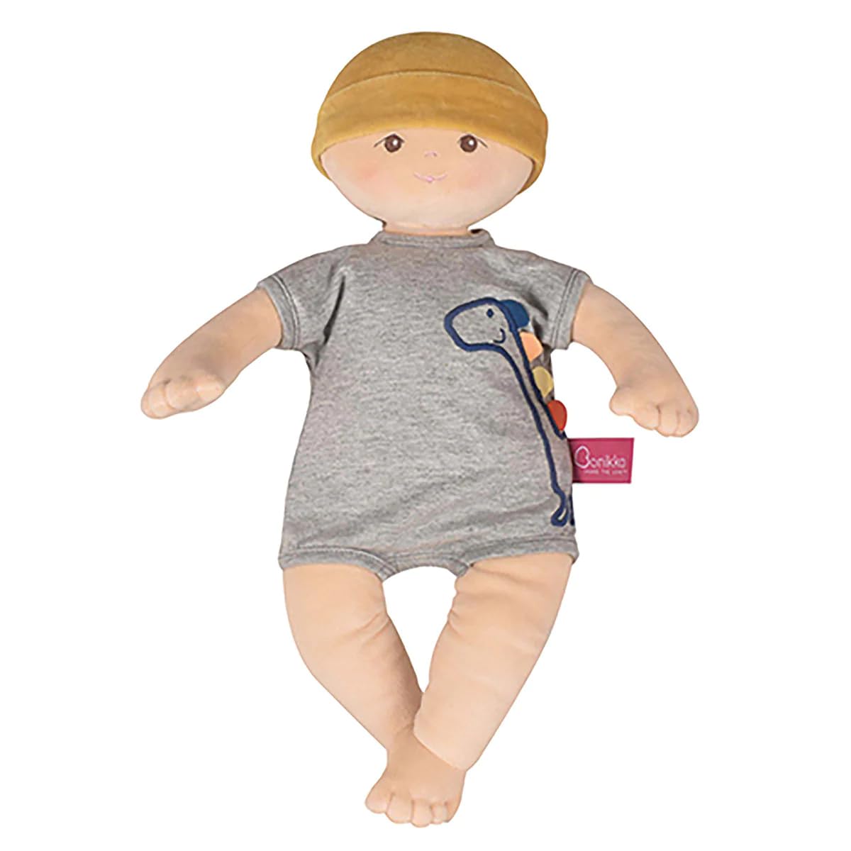 Tikiri Toys Bonikka Baby Kye Doll Organic 100% Cotton OE100 Certified (Gray)