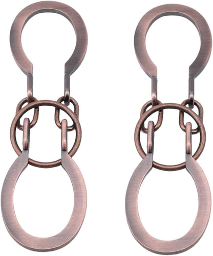 2Pcs Red Copper Lock Puzzle Metal Ring Solution Intellectual Deduction Unlock Puzzle Brain Tease Unlock Horseshoe Buckle Gift, Assembly