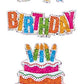 Bulk Roll Birthday Themed Prismatic Stickers, Happy Birthday with Cake - 50 Repeats