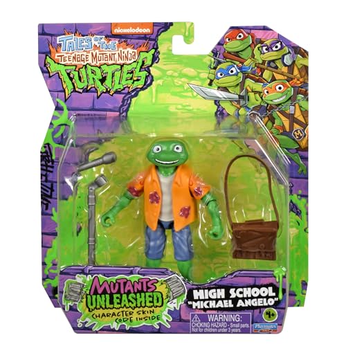 Teenage Mutant Ninja Turtles Tales of The High School Michael Angelo 4.5 Inch Action Figure Mutants Unleashed Character Skin Code Inside