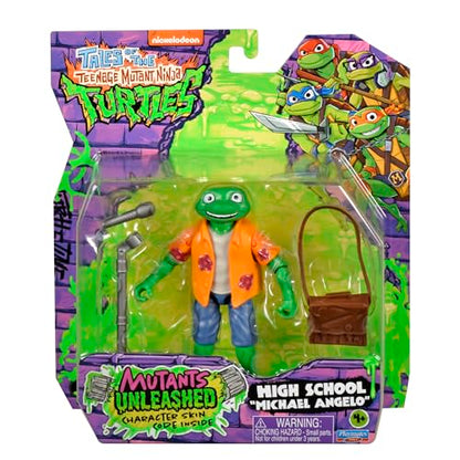 Teenage Mutant Ninja Turtles Tales of The High School Michael Angelo 4.5 Inch Action Figure Mutants Unleashed Character Skin Code Inside