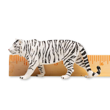 ZAGA Toys White Male Tiger Figurine | Hand-Painted Wildlife Collectible | Realistic Animal Sculpture | Winter Display Decor Idea | 6"x3"
