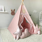 RONGFA Kids Teepee Tent with White Pom Pom - Indoor Play Teepee for Children Boys Portable Play House (Pink)