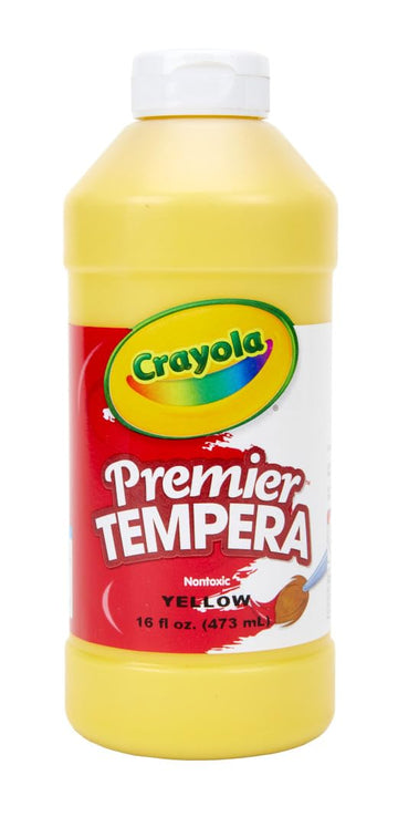 Crayola Premier Tempera Paint For Kids - Yellow (16oz), Kids Classroom Supplies, Great For Arts & Crafts, Non Toxic, Easy Squeeze Bottle