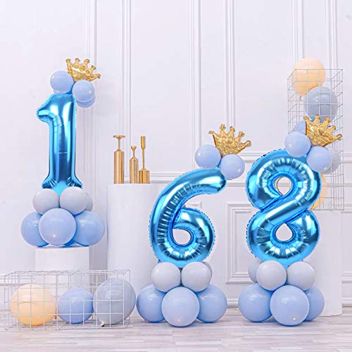 TONIFUL 40 Inch Blue Number 3 Balloons Large Foil 3rd Birthday Decorations