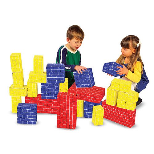 Melissa & Doug Jumbo Extra-Thick Cardboard Building Blocks - 40 Blocks in 3 Sizes