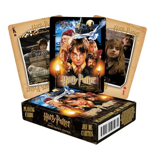 Aquarius Harry Potter Sorcerer's Stone Playing Cards Standard Size - Themed Novelty Deck with 52 Unique Movie Designs - Collectible Merchandise Gift