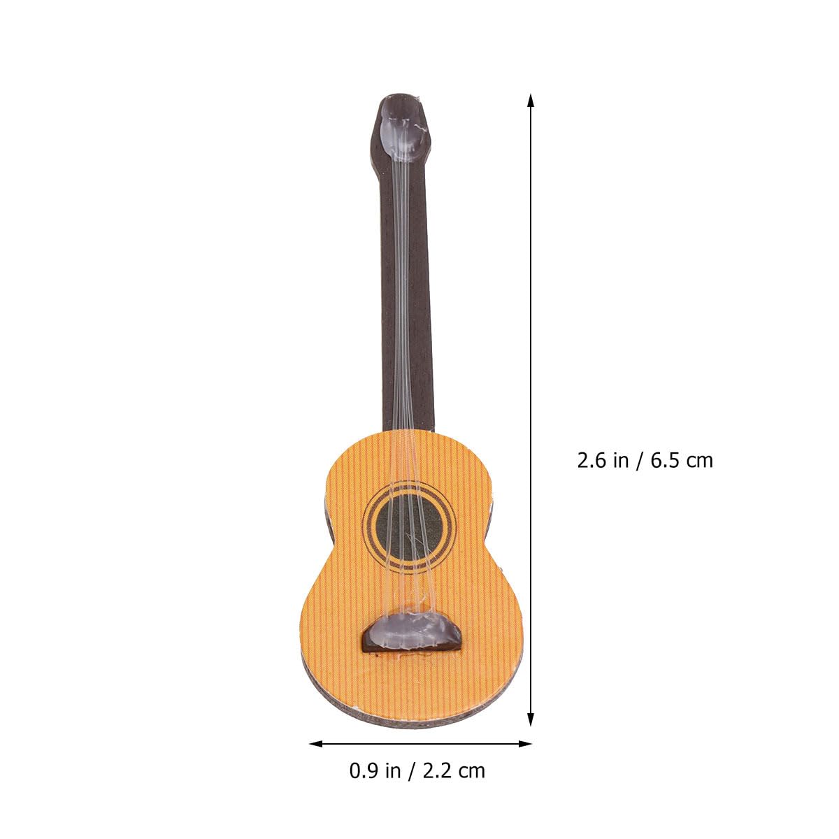Healifty 2 Pcs Mini Guitar Props 2.55 Inch Wooden Miniature Guitar Ornaments for Dollhouse Accessories Desktop Craft Decoration