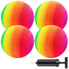 Micsoa 4 Pack 8.5 Inch Rainbow Playground Balls Set