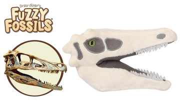 GIANT MICROBES Fuzzy Fossils Velociraptor Plush, Dinosaur Stuffed Animal, Stuffed Dinosaur Plush, Velociraptor Toy, Dinosaur Toy, Dinosaur Skull
