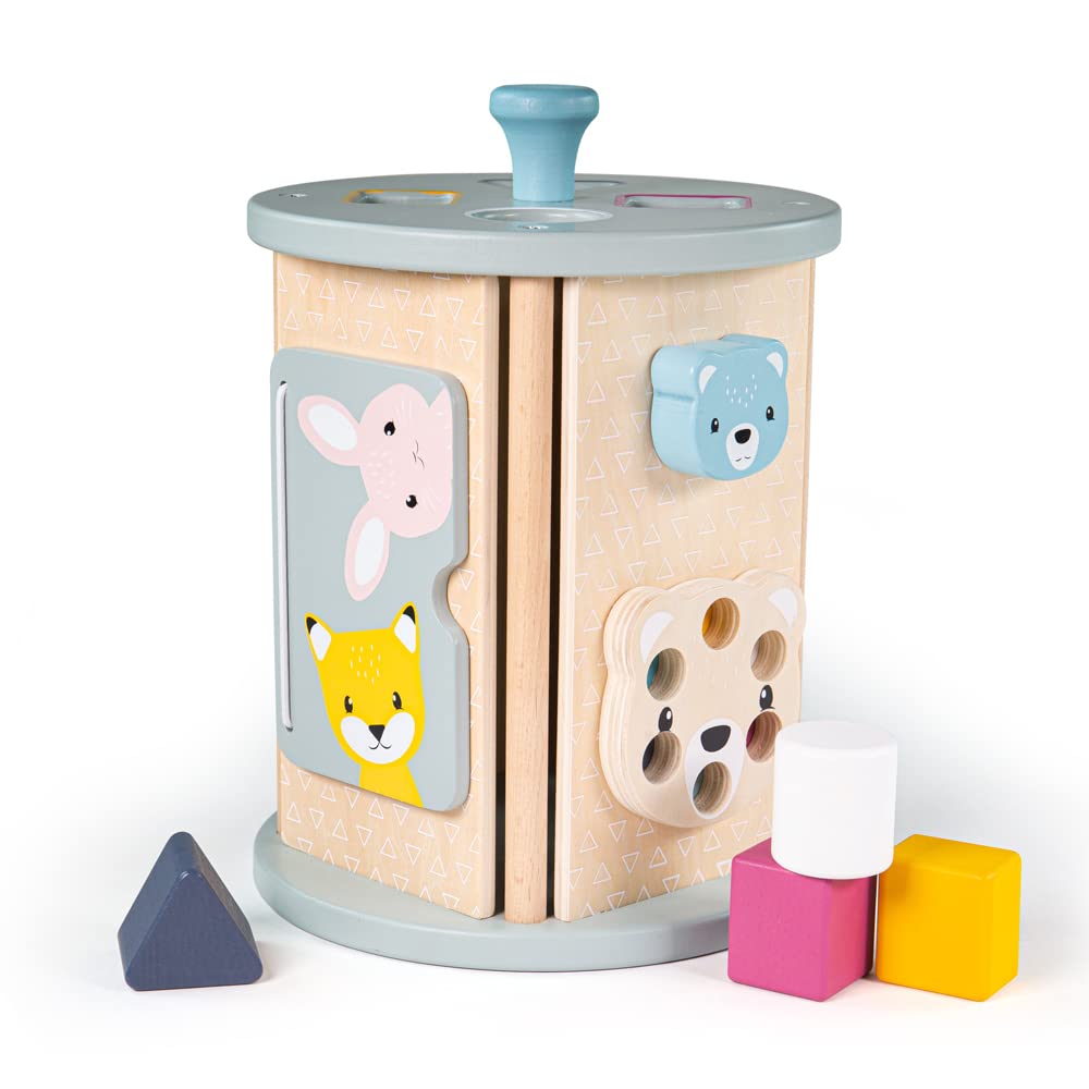 Bigjigs Toys, FSC® Certified Rolling Activity Centre, Wooden Toys, Baby Activity Centres, Wooden Shape Sorter, Toddler Toys, Baby Toys, Baby Wooden