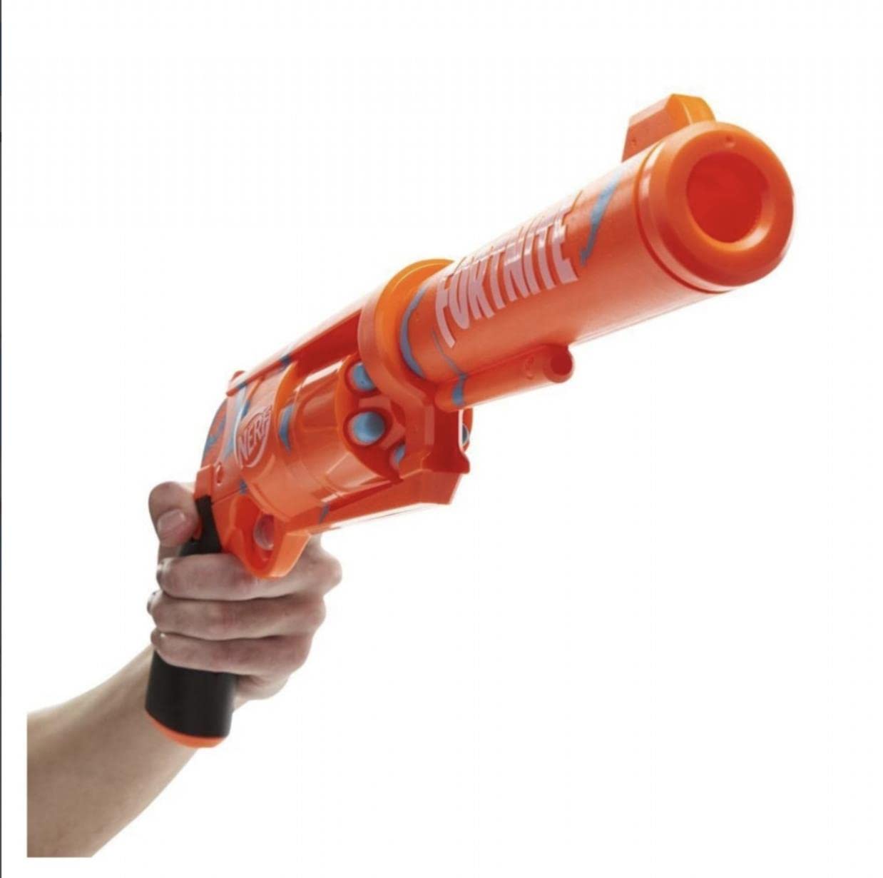 Nerf Fortnite 6-SH Blaster-Camo Pulse Wrap, Hammer Action Priming, Drum, 6 Elite Darts