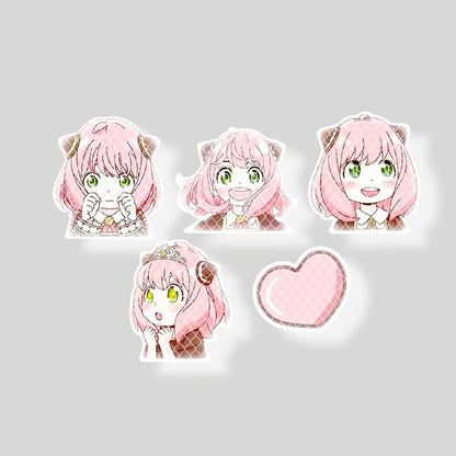Anya Sticker High Reflective Anya Vinyl Sticker Kawaii Car Decals Cute Waterproof Vinyl Anime Car Decor, Night Glow Safety Sticker Diamond Grade High