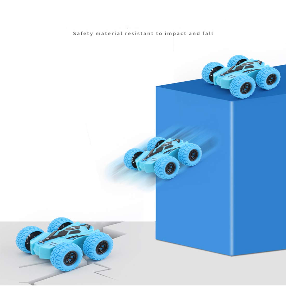 DqsWko Double-Sided Pull Back carsr. Friction Cars for Kids ?Vibration inertial car. Toy Pull Back car. Big tire Four-Wheel Drive Toy car for Boys