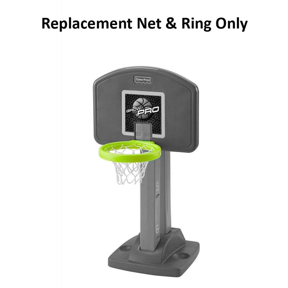Replacement Part for Fisher-Price Grow-to-Pro Basketball - L5807 ~ Replacement Hoop ~ Includes 1 Green Ring and 1 White Basketball Net