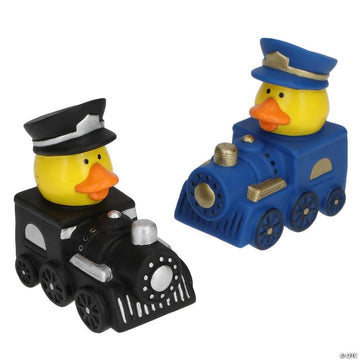 Fun Express 2 1/4" Train-Shaped Conductor Rubber Ducks - 12 Pieces