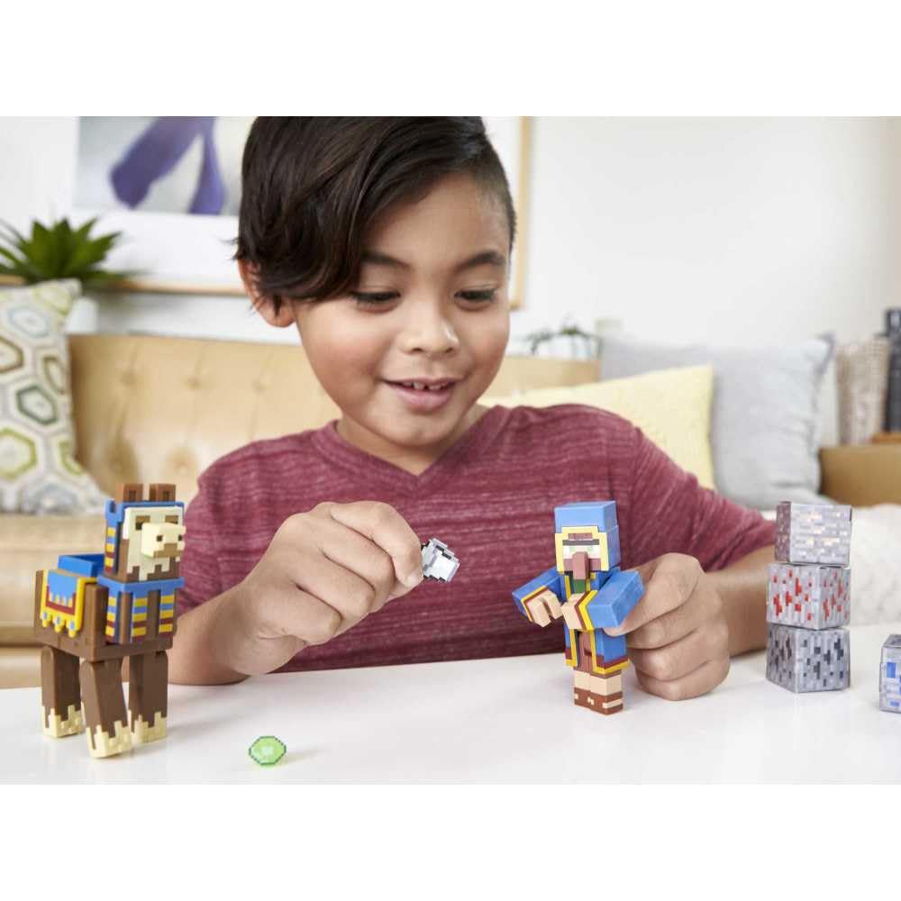 Minecraft Wandering Trader and Llama Deluxe Figure 2-Pack
