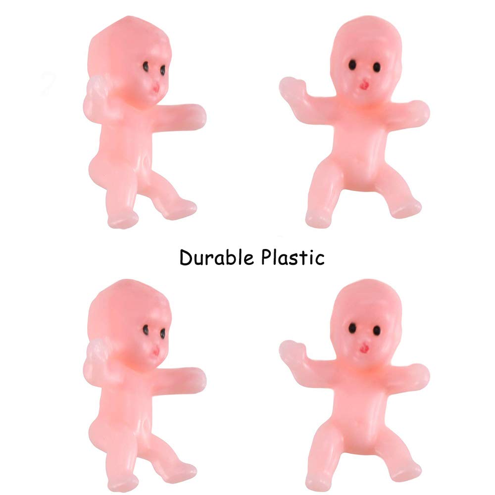 Messar 200 Pieces Mini Plastic Babies, 1 Inch Baby Doll for Baby Shower Party Favors Ice Cube Game Party Decoretions Baby Bathing and DIY Crafting