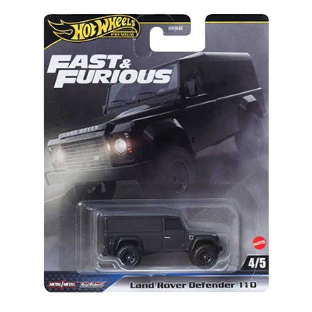 Hot Wheels Fast & Furious Premium Die-Cast Cars Bundle, 5-Pack Set, 1970 Chevelle SS, Dodge Viper, Nissan 370Z, Land Rover Defender, McLaren Senna