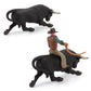 BLAPNK Realistic Cowboy Black Bull Figure Toy, Simulated Spanish Bullfighter Cattle Figurines Collection Playset Preschool Science Educational Learn