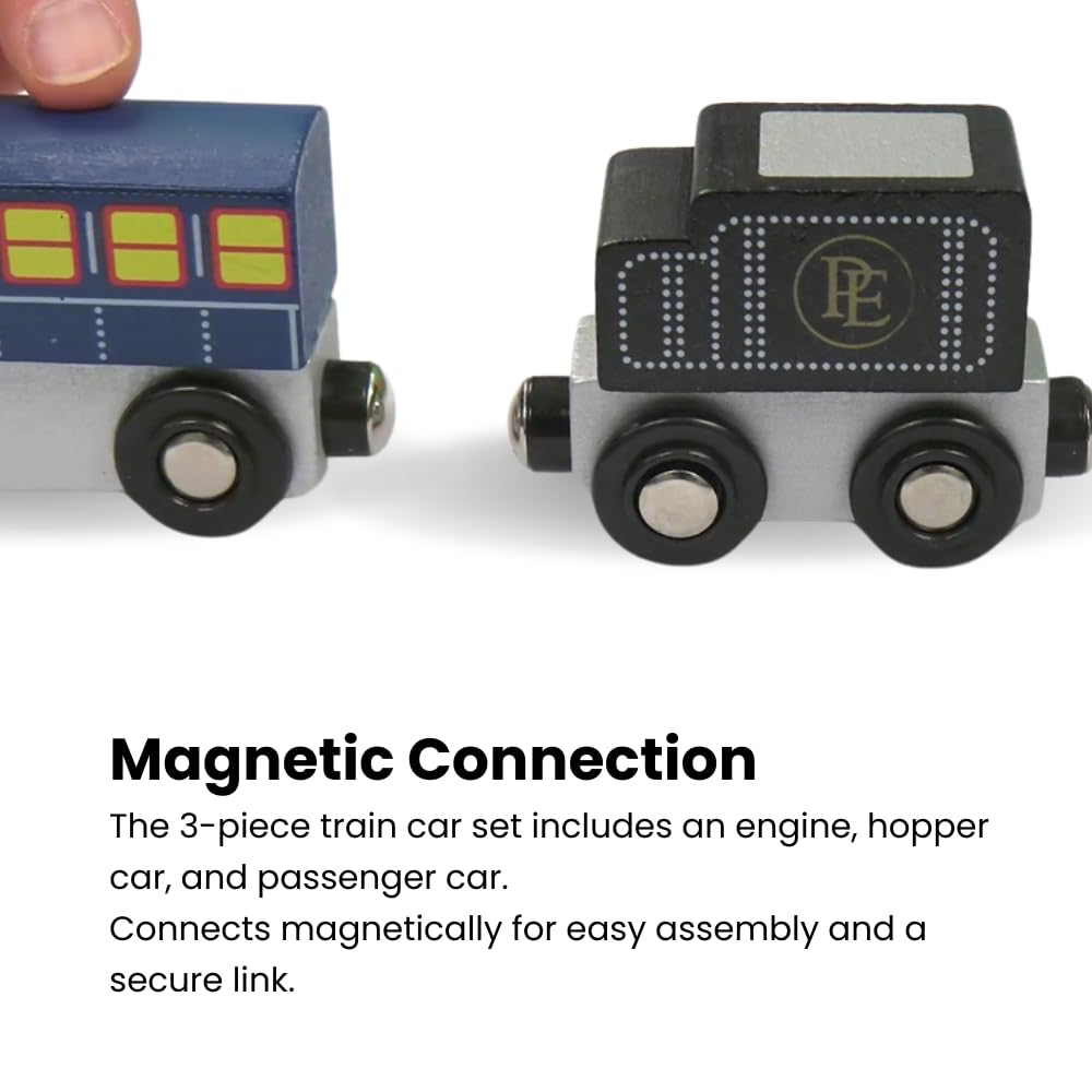 Masterpieces - The Polar Express Train, 3 Piece Set, Officially Licensed Collector’s Edition Toy, Wooden Magnetic Engine and Cars, Kids Toddlers Boys