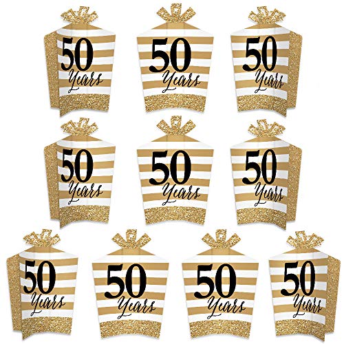 Big Dot of Happiness We Still Do - 50th Wedding Anniversary - Table Decorations - Anniversary Party Fold and Flare Centerpieces - 10 Count