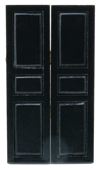 Classics by Handley Dollhouse Miniature 3-Panel Black Shutters, 2 Pack