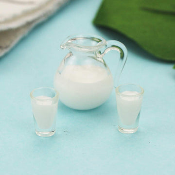 SXFSE Dollhouse Decoration Accessories, 1:12/1:6 Dollhouse Miniature Scene Mode Milk Set Pretend Play Toy