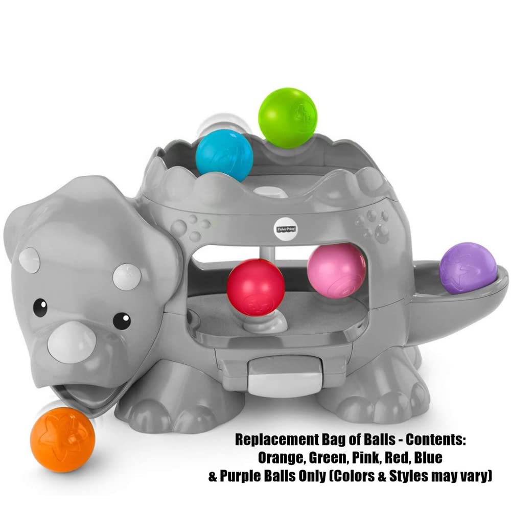 Replacement Parts for Poppity Pop Musical Dino - BMM00 ~ FPM15 ~ W1392 ~ Fisher-Price Go Baby Go Musical Dino Playset ~ Includes 6 Colorful Balls -