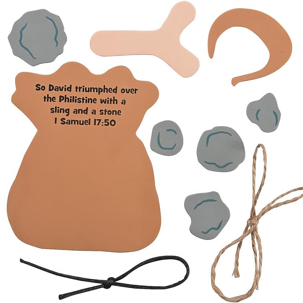 Fun Express David & Goliath Ornament Craft Kit - Makes 12 - Sunday School Crafts for Kids
