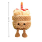 TONGMAN 11-Inch Birthday Cake Plush Toy Cute Cake Pillow Stuffed Animals Funny Soft Food Plushies Toy for Gifts for Kids Birthday (Khaki)