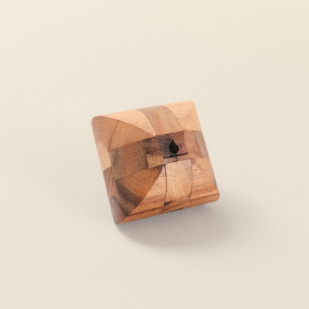 Ascher: 3D Wooden Puzzle Brain Teaser for Adults - Handcrafted Interlocking Logic Game - Unique STEM Gift & Desk Decor - Challenging Mental Puzzle by