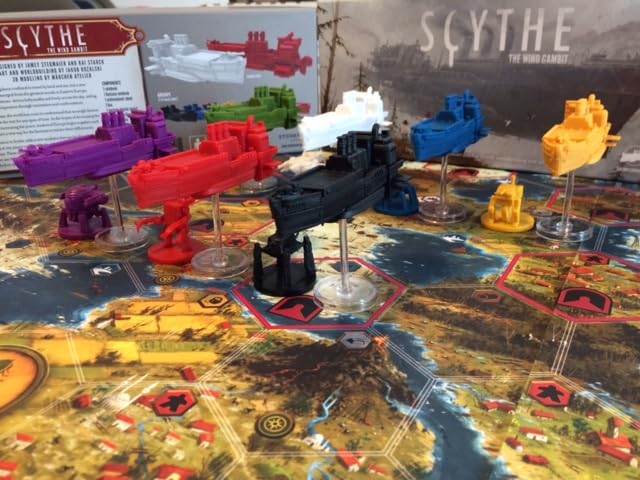 Stonemaier Games: Scythe: The Wind Gambit Expansion by Jamey Stegmaier & Kai Starck | Adds 2 New Modules to Scythe (Base Game): Resolutions & Airships