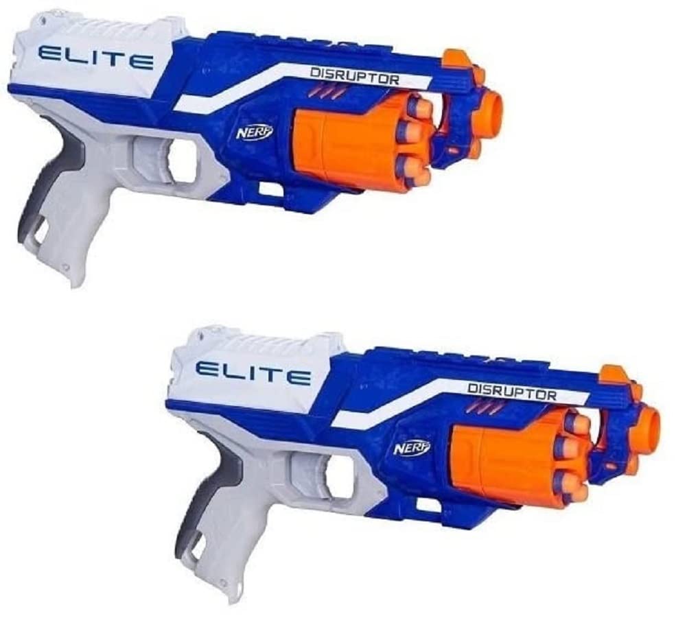 NERF N-Strike Elite Disruptor 6 Dart Rapid Fire NERF Gun Blaster Shoots 90 ft! (Twin Pack)
