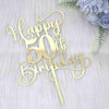 Ruscalin Happy 50th Birthday Cake Topper?Mirrored Gold Acrylic Birthday Topper for Cheers to 50 Years Birthday/Anniversary Party Decoration Ideas