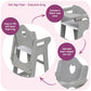 Badger Basket Executive Doll High Chair - Wooden Toy Chair with Liftable Tray, Fabric Seat Trim, and Realistic Design - Fits 18 Inch Dolls and More