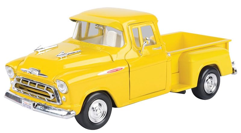 1957 3100 Stepside Pickup Truck Yellow Timeless Legends Series 1/24 Diecast Model Car by Motormax 79381y