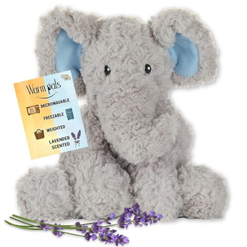 Sweet Elephant - Microwavable & Weighted Plush Stuffed Animal - Heated Plushie for Warmth - Cute, Soft, Cozy Toy for Adults & Children (Boys, Girls