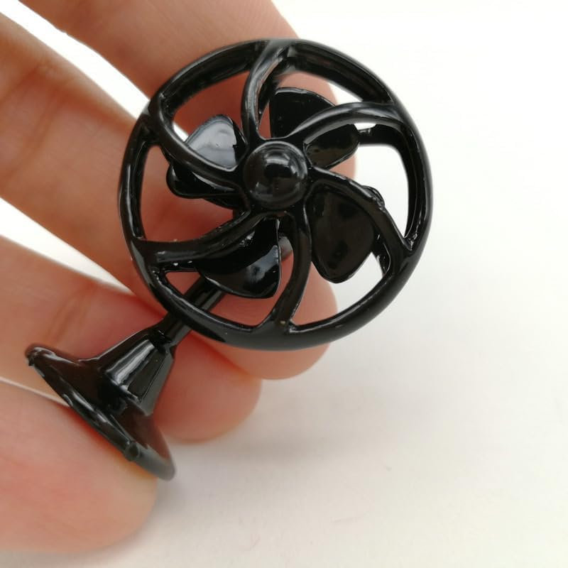 Tiosen Bronze Miniature Fan, 1/12 Scale Decoration, Home Outdoor Decoration Model Living Room Scene Craft Displays