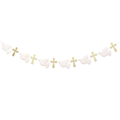 Eurteka Christening Dove and Cross Banner