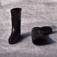 SXFSE Doll Accessories, Dollhouse Miniature Scene Model Black Rubber Rain Boots Shoes Decoration Pretend Play Toy (Black)